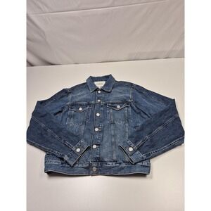 FRAME Denim Jacket Mens XL Blue Button Front Pockets Logo